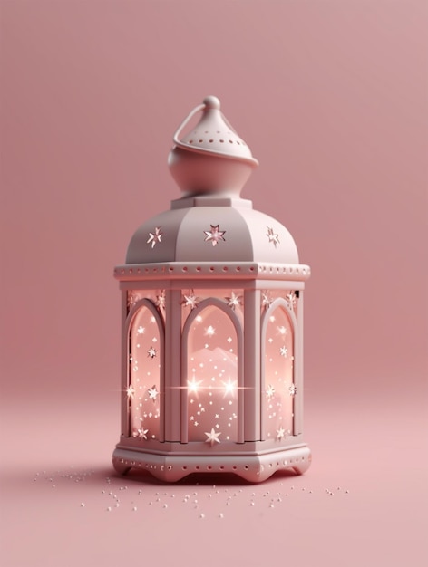 3D rendered Islamic lantern