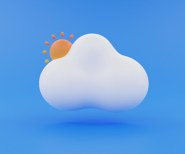 3d rendered isolated sunny clouds