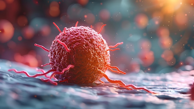 Photo 3d rendered medically accurate illustration of a cancer cell