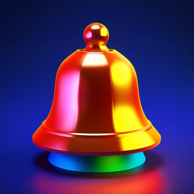 3D rendered metallic bell on isolated background