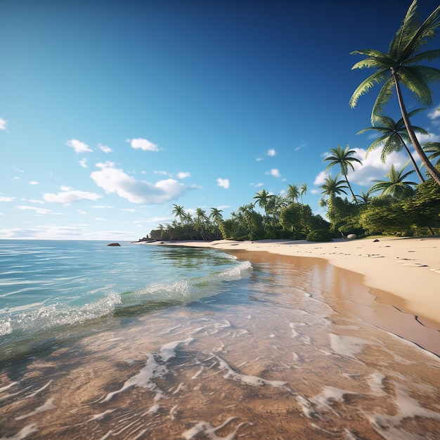 3d rendered photo of beach