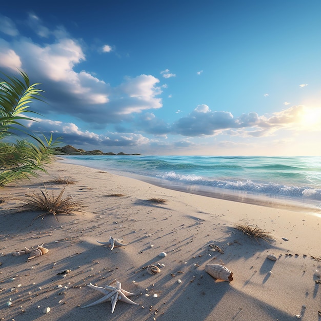 3d rendered photo of beach