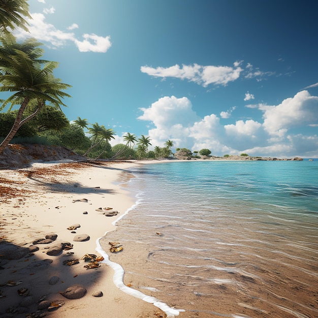 3d rendered photo of beach