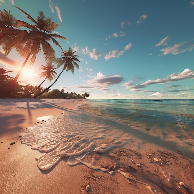 3d rendered photo of beach