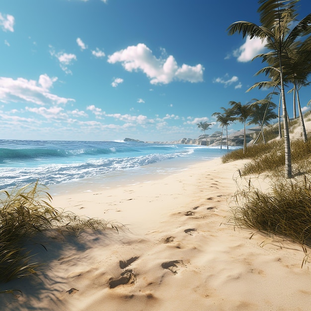 3d rendered photo of beach