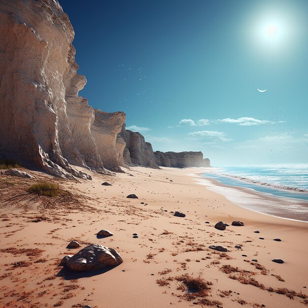 3d rendered photo of beach