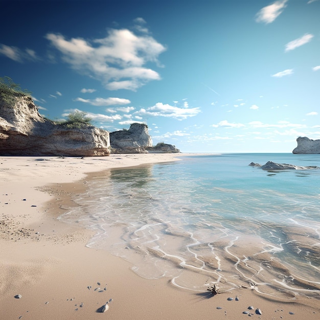 3d rendered photo of beach