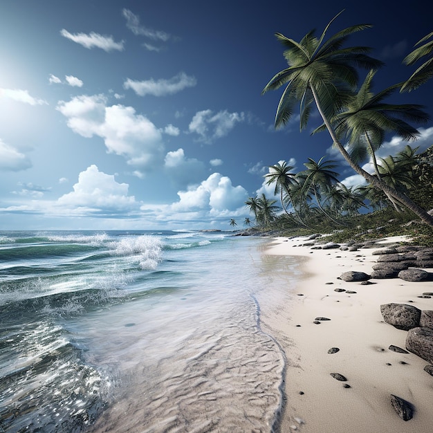 3d rendered photo of beach