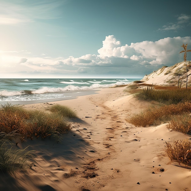 3d rendered photo of beach