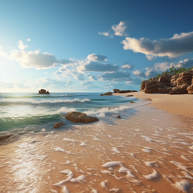 3d rendered photo of beach