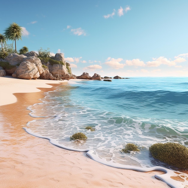 3d rendered photo of beach