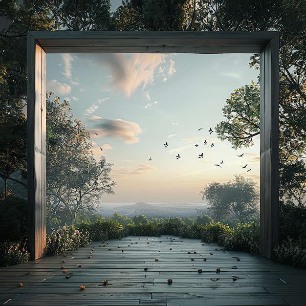 3d rendered photo of Capture the beauty of the journey with a breathtaking landscape shot