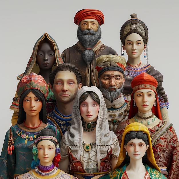 Photo 3d rendered photo of celebrate diversity showcase the unique beauty of different cultures