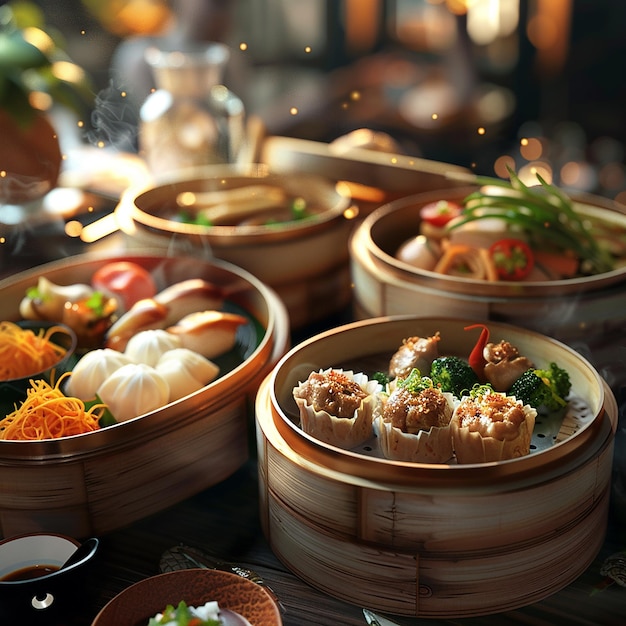 3d rendered photo of Close up on delicious asian food