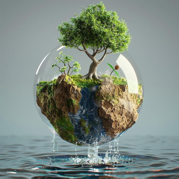 3d rendered photo of Concept Save the world save environment The world