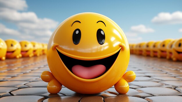 3d rendered photo of cute smile character design