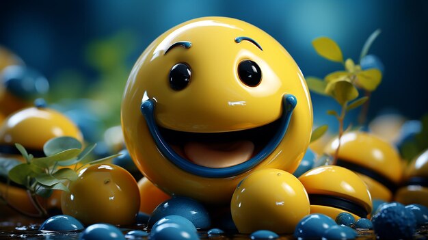 3d rendered photo of cute smile character design