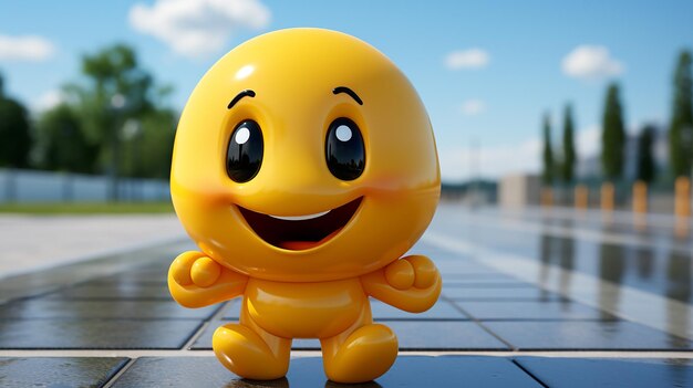 3d rendered photo of cute smile character design