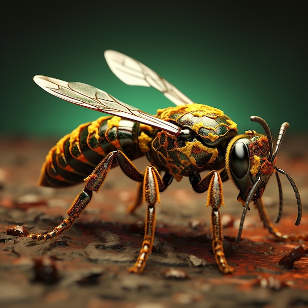 3d rendered photo of Digital art style bee