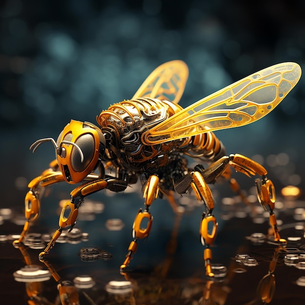 3d rendered photo of Digital art style bee