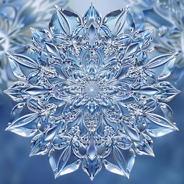 Photo 3d rendered photo of explore beauty of natures patterns capture the intricate details of snowflake