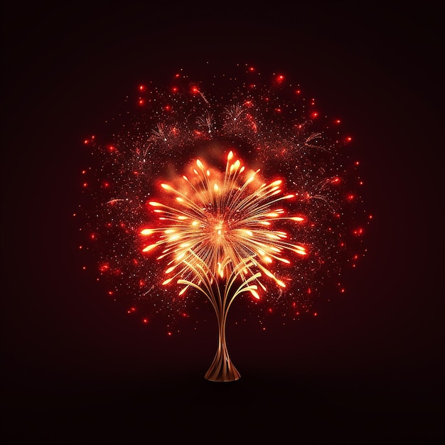 3d rendered photo of firework with isolated background