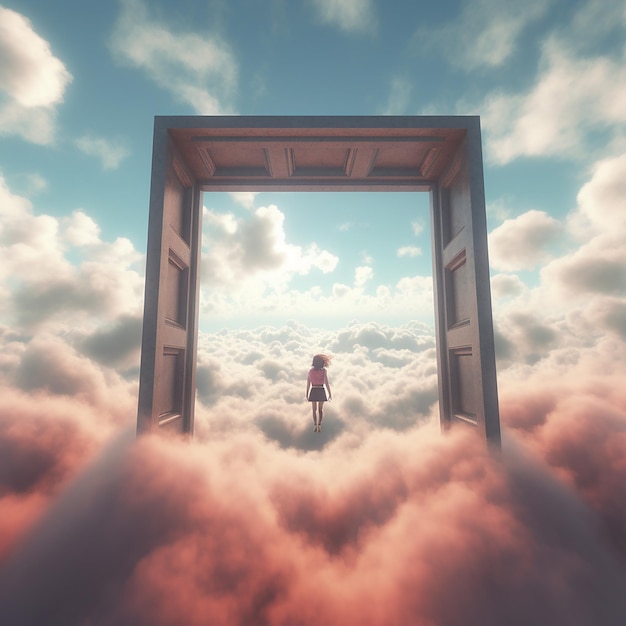 3d rendered photo of a hiding in the sky