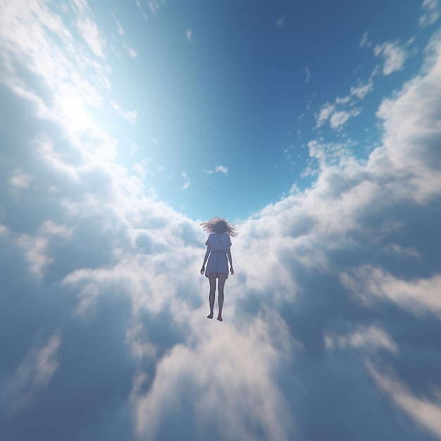 3d rendered photo of a hiding in the sky