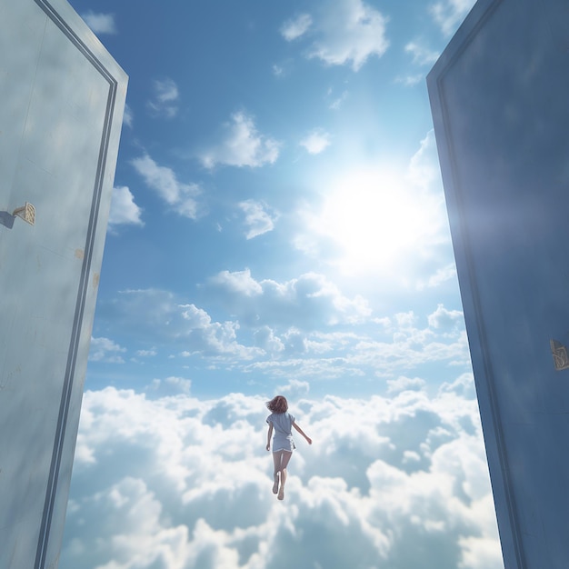 3d rendered photo of a hiding in the sky