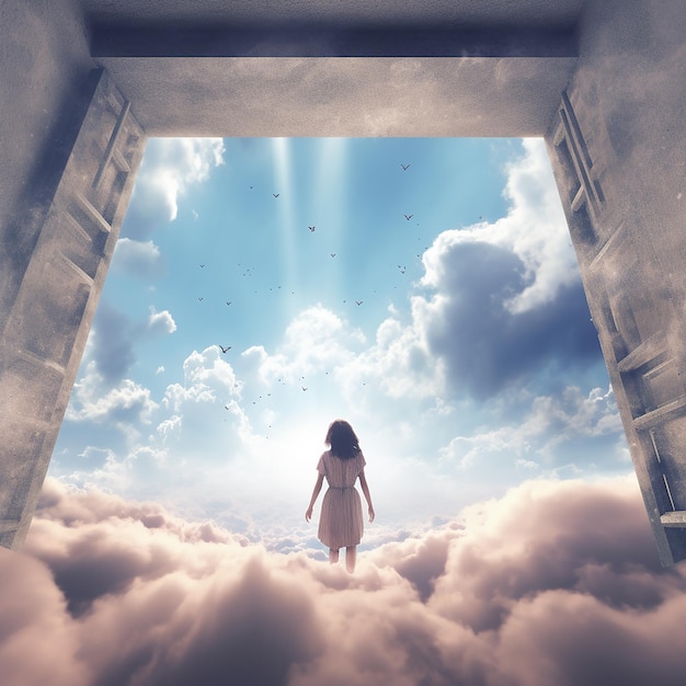 3d rendered photo of a hiding in the sky