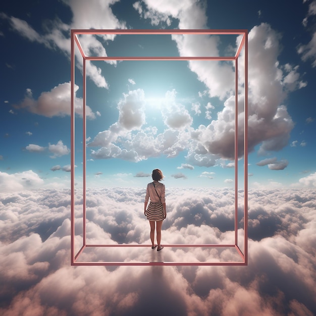 3d rendered photo of a hiding in the sky