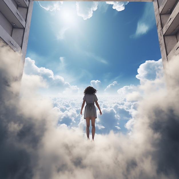 3d rendered photo of a hiding in the sky