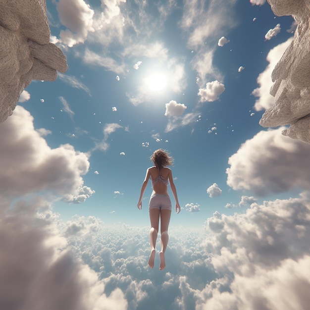 3d rendered photo of a hiding in the sky