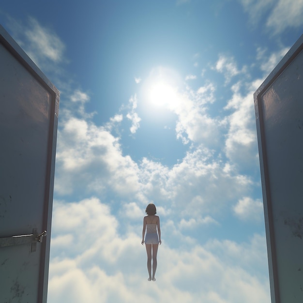 3d rendered photo of a hiding in the sky