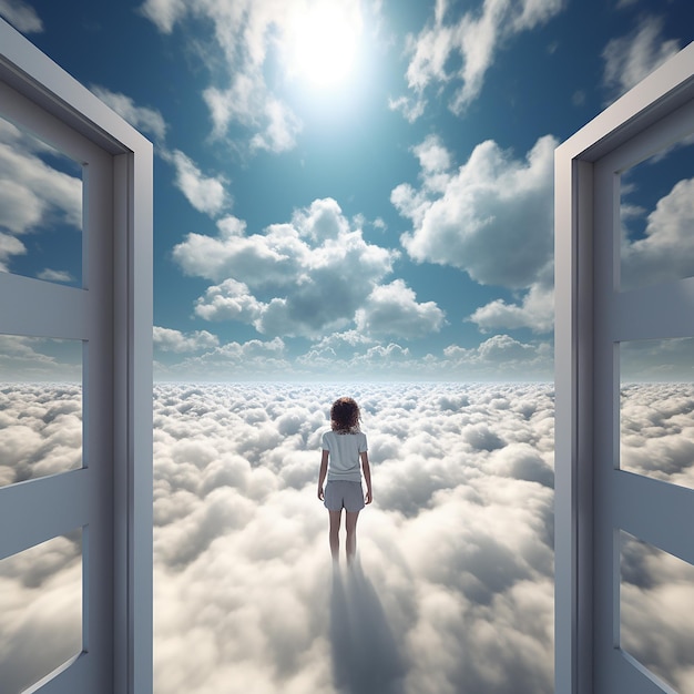 3d rendered photo of a hiding in the sky