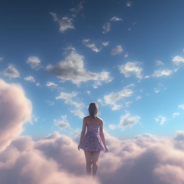 3d rendered photo of a hiding in the sky