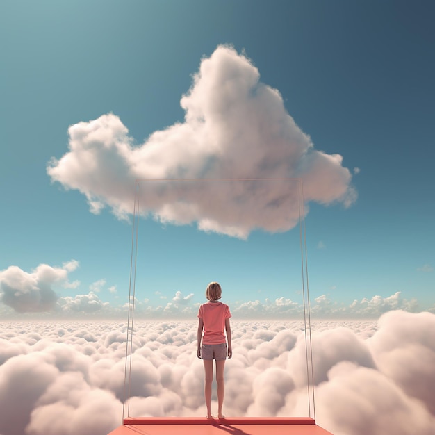 3d rendered photo of a hiding in the sky