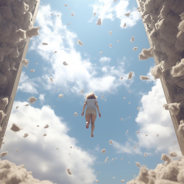 3d rendered photo of a hiding in the sky