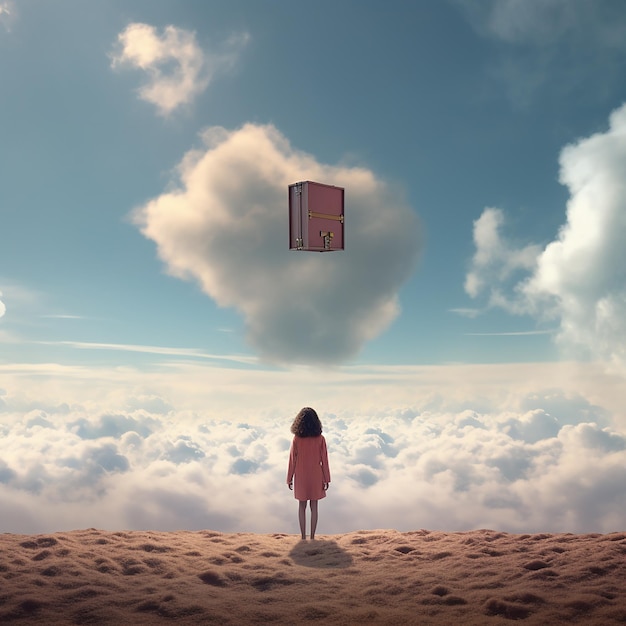 3d rendered photo of a hiding in the sky