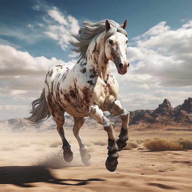 3d rendered photo of horse