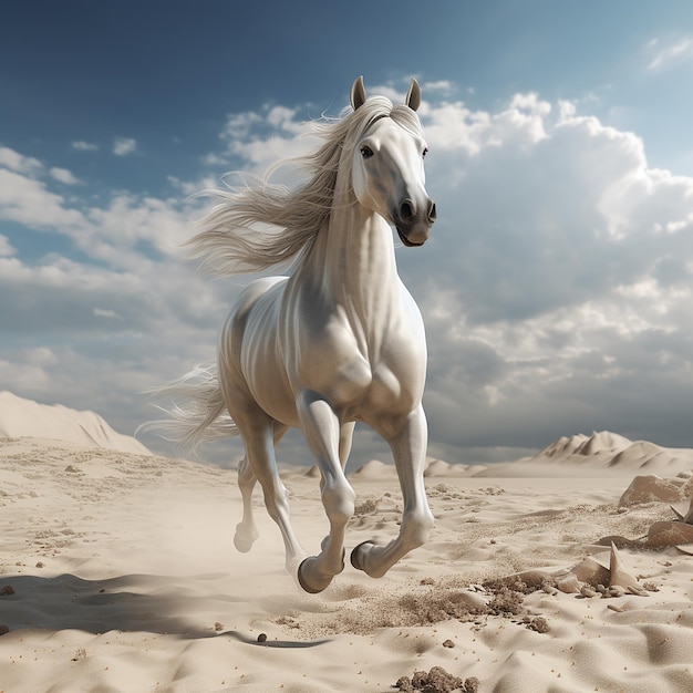 3d rendered photo of horse