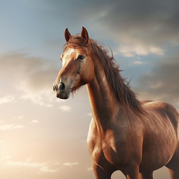 3d rendered photo of horse