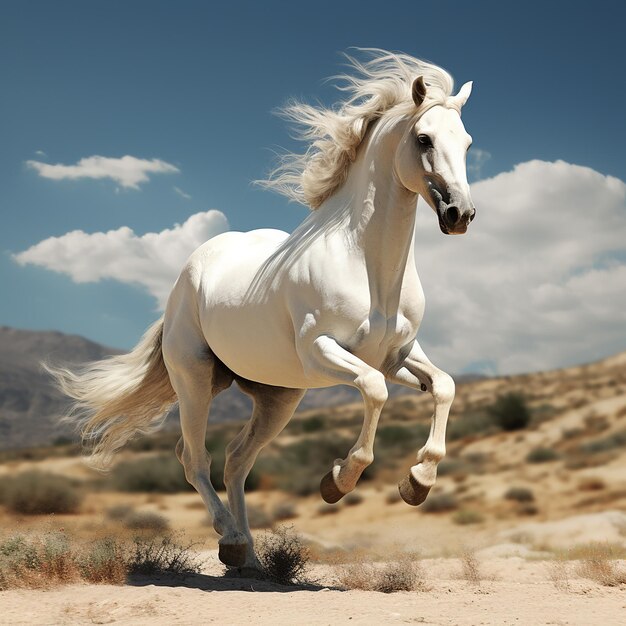 3d rendered photo of horse