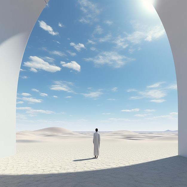 3d rendered photo of human standing in open air