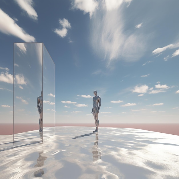 3d rendered photo of human standing in open air