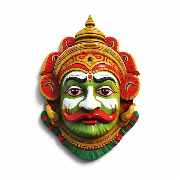 3D rendered photo illustration of beautiful Kathakali face