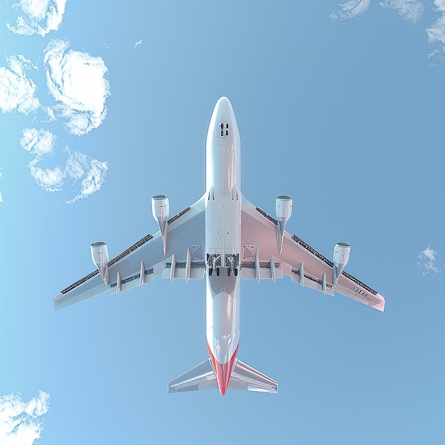 3d rendered photo of Jumbo jet flying in the sky