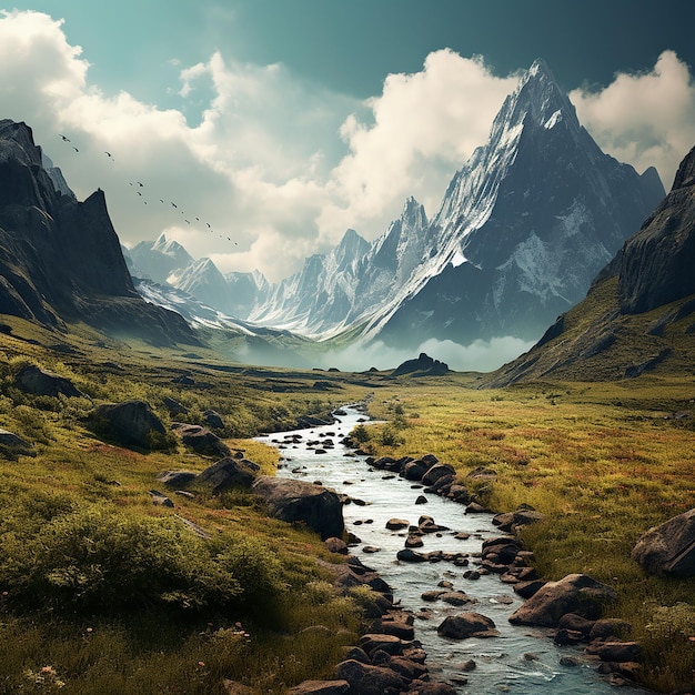 3d rendered photo of landscapes