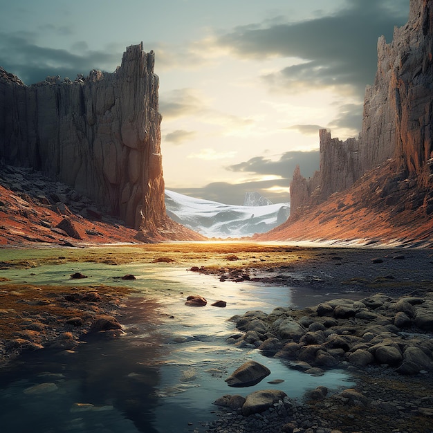 3d rendered photo of landscapes