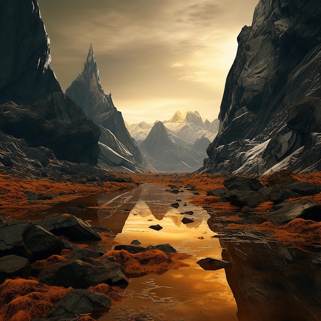 3d rendered photo of landscapes